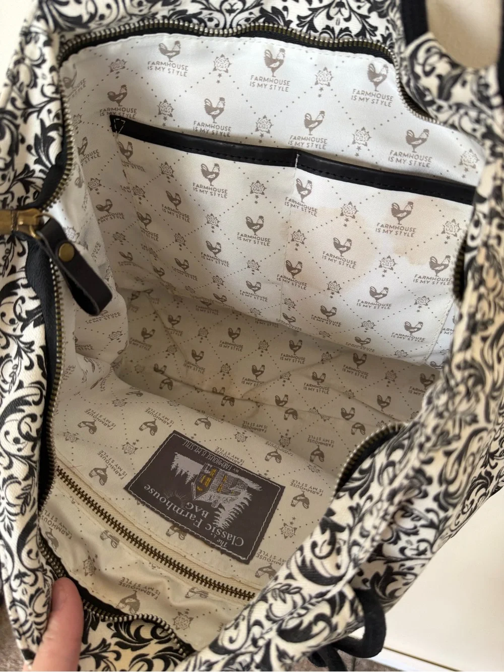 CLASSIC FARMHOUSE BAG Black & White Printed Tote Farmhouse is my Style